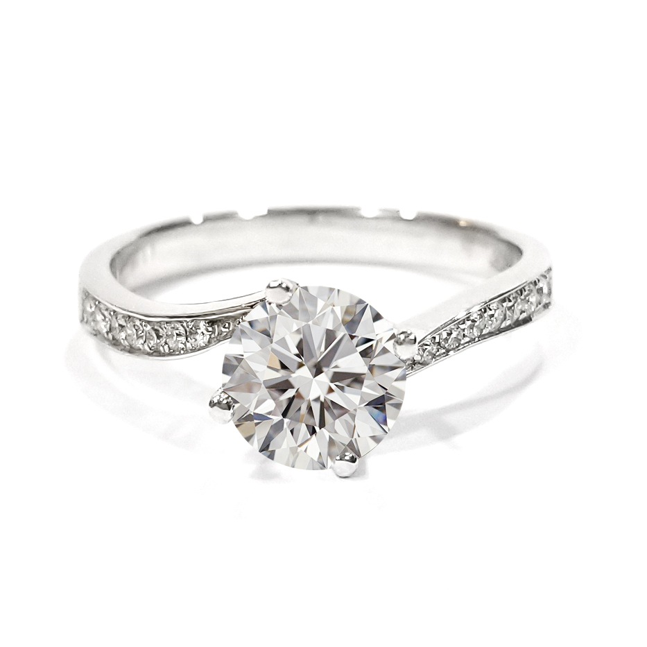 18K白金天然鑽石戒指托 (RSAHK01WG26)