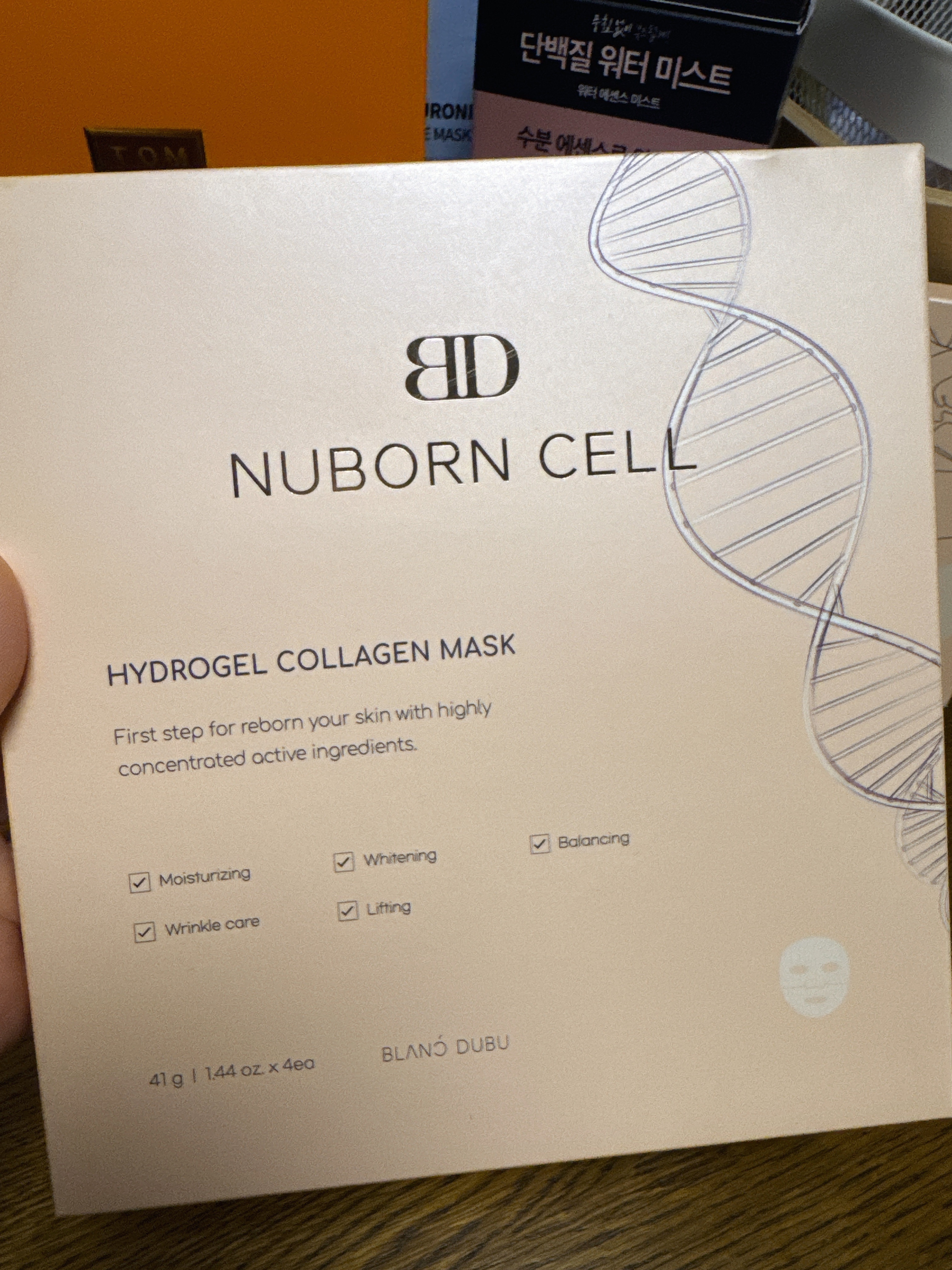 【NUBORN CELL】 HYDROGEL COLLAGEN MASK【4片】