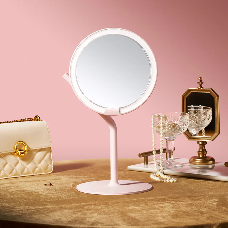 現 貨丨AMIRO Mate S 無線LED高清美妝鏡｜座枱鏡｜枱燈｜旅行化妝鏡 粉紅色丨白色 *原裝行貨一年保養*