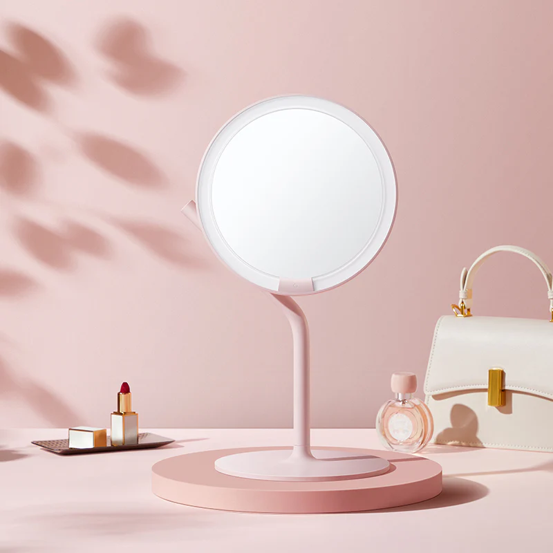 現 貨丨AMIRO Mate S 無線LED高清美妝鏡｜座枱鏡｜枱燈｜旅行化妝鏡 粉紅色丨白色 *原裝行貨一年保養*