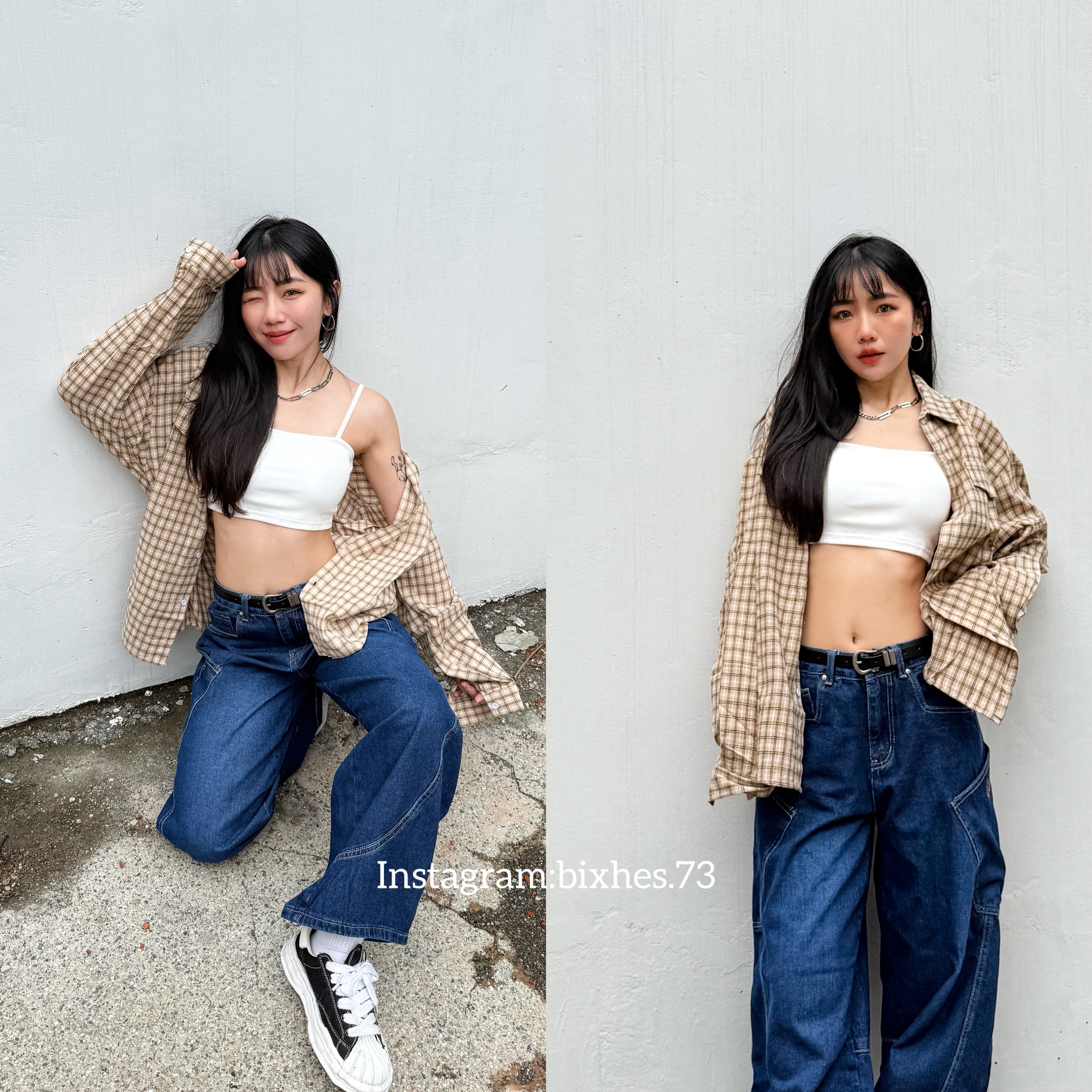 自訂雙層細肩平口帶墊背心(C00081)