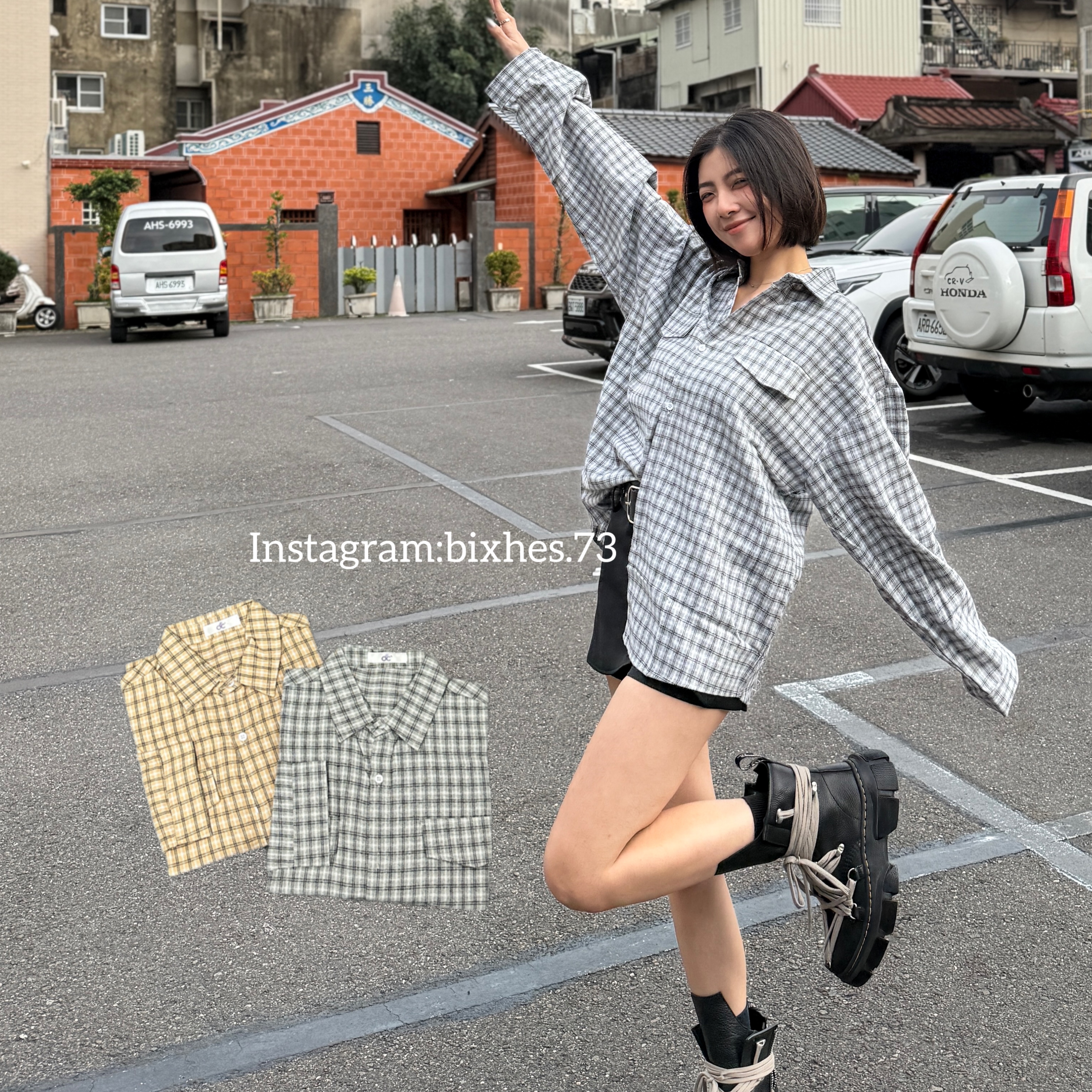 日系雙口袋長袖襯衫(G00050)