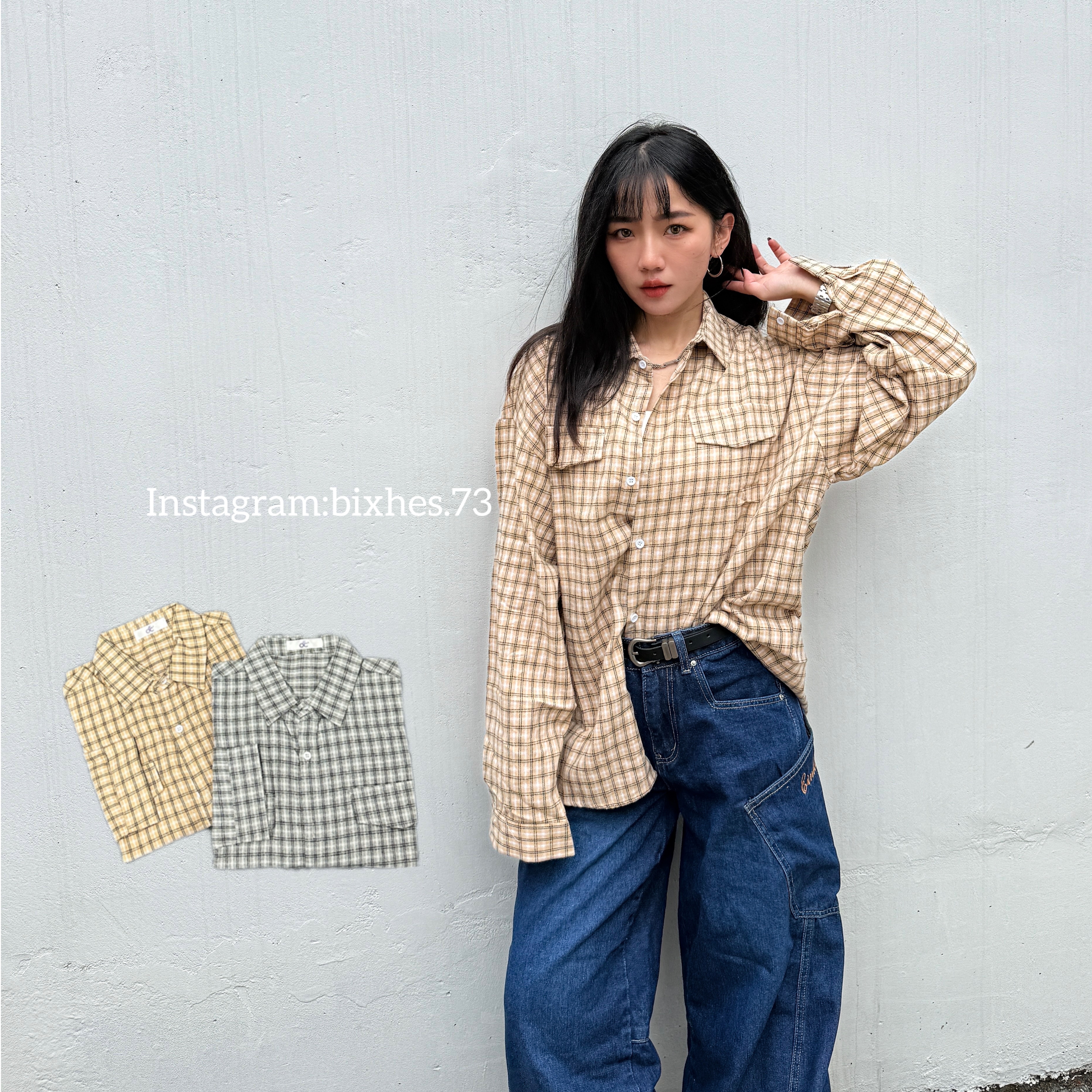 日系雙口袋長袖襯衫(G00050)