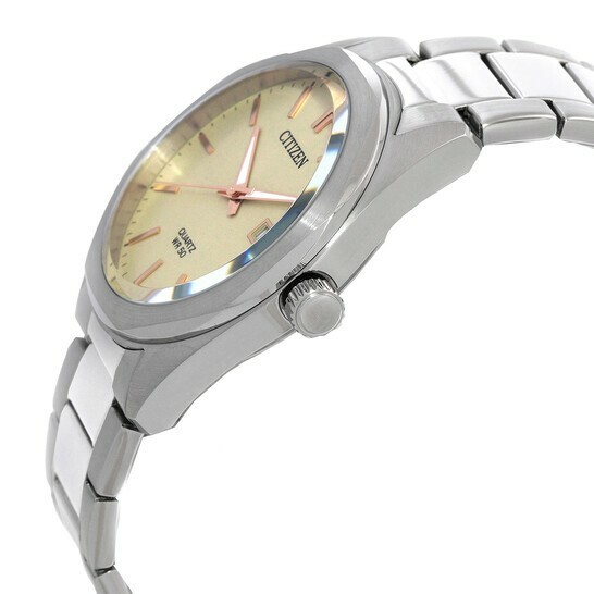 萬年鐘錶 - Citizen 星辰錶  石英機芯  紳士款米色面盤石英不鏽鋼男錶  BI5110-54B  錶徑41MM