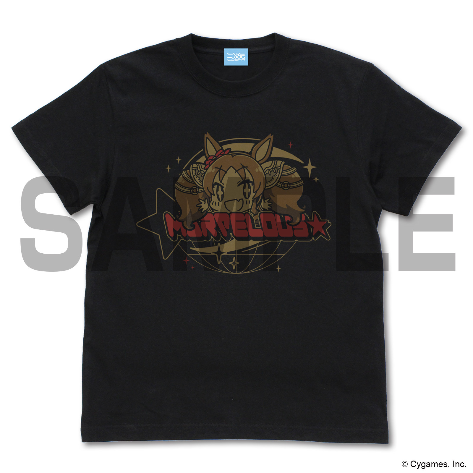 Cospa 0317 マーベラスサンデーのマーベラス☆ Tシャツ [ウマ娘 プリティーダービー] BLACK
