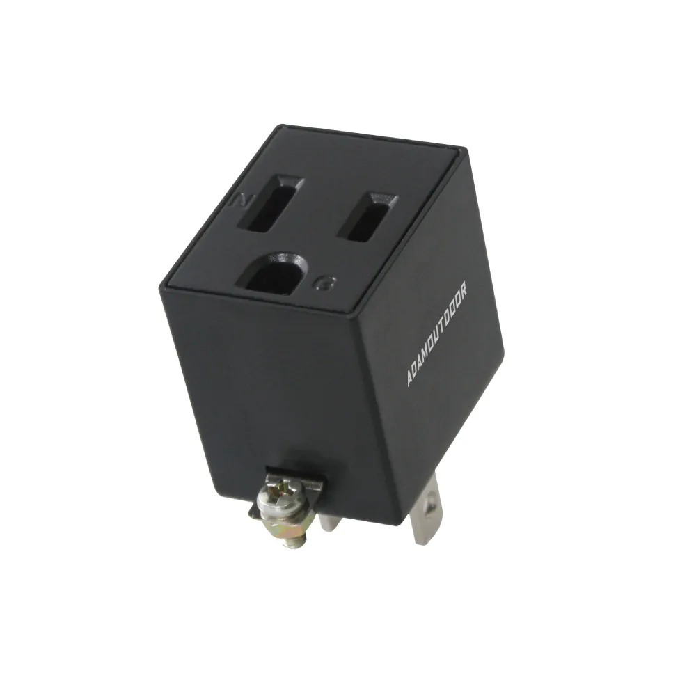 【ADAMOUTDOOR】直立式3轉2插頭 / PW-301W - [沙色，黑色，綠]