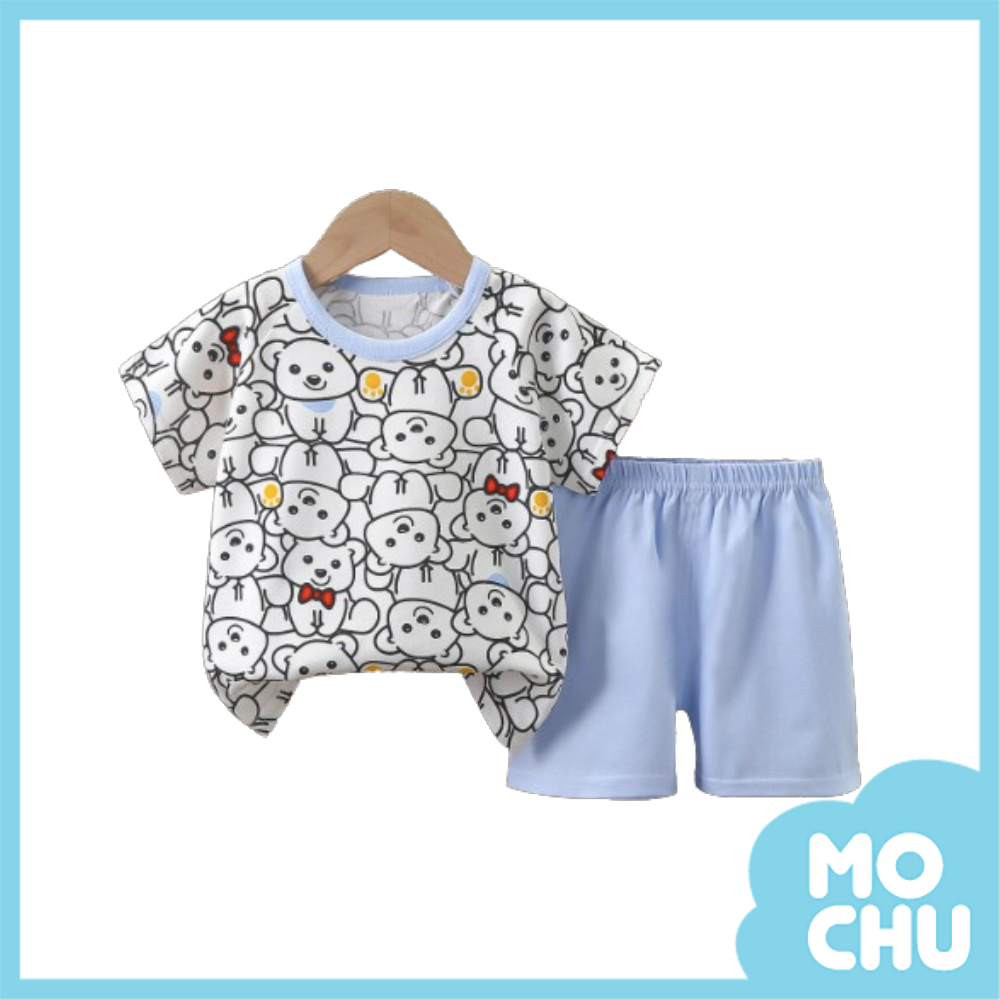 層層小熊短袖套裝