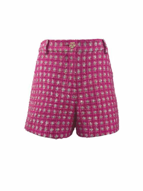 BB1AA009B1 法式金雕花扣粗花呢小香短褲 (官網限定)