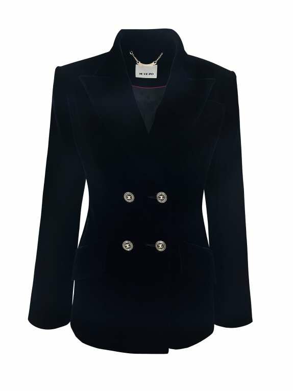 BB1HA006D1 暗夜絲絨雙排雕花釦西裝外套 (官網限定)