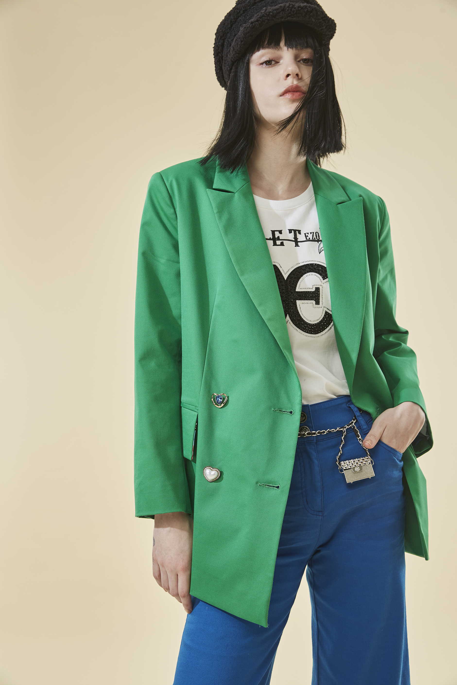 BB1AA033D1 綠域結構雙排釦西裝外套 (管網限定)