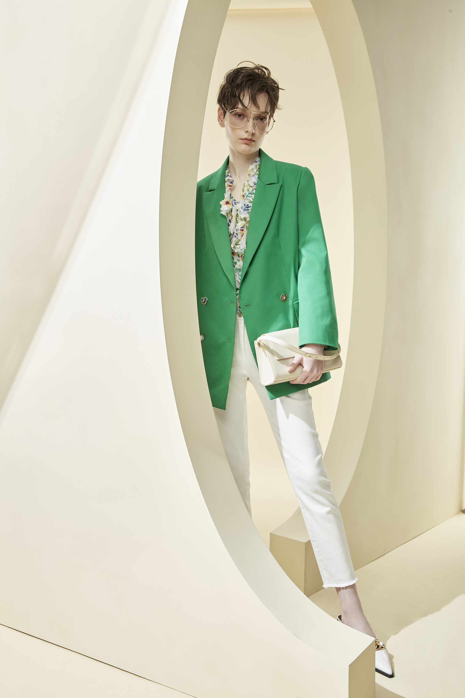 BB1AA033D1 綠域結構雙排釦西裝外套 (管網限定)