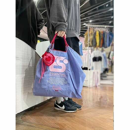Ball＆Chain 刺繡環保購物袋 L號 - 粉紫 (0400002243)