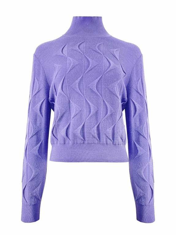 BB1HC221A1 水波紋針織高領上衣 (2色)