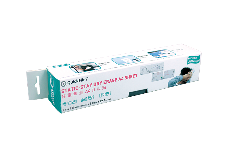 QUICKFILM™ static-stay whiteboard roll (A4)