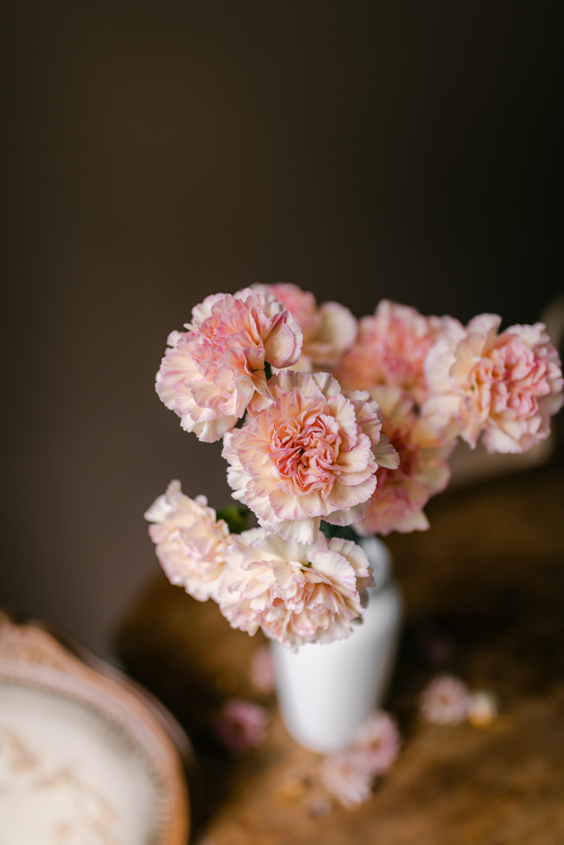 奶茶粉康乃馨花材