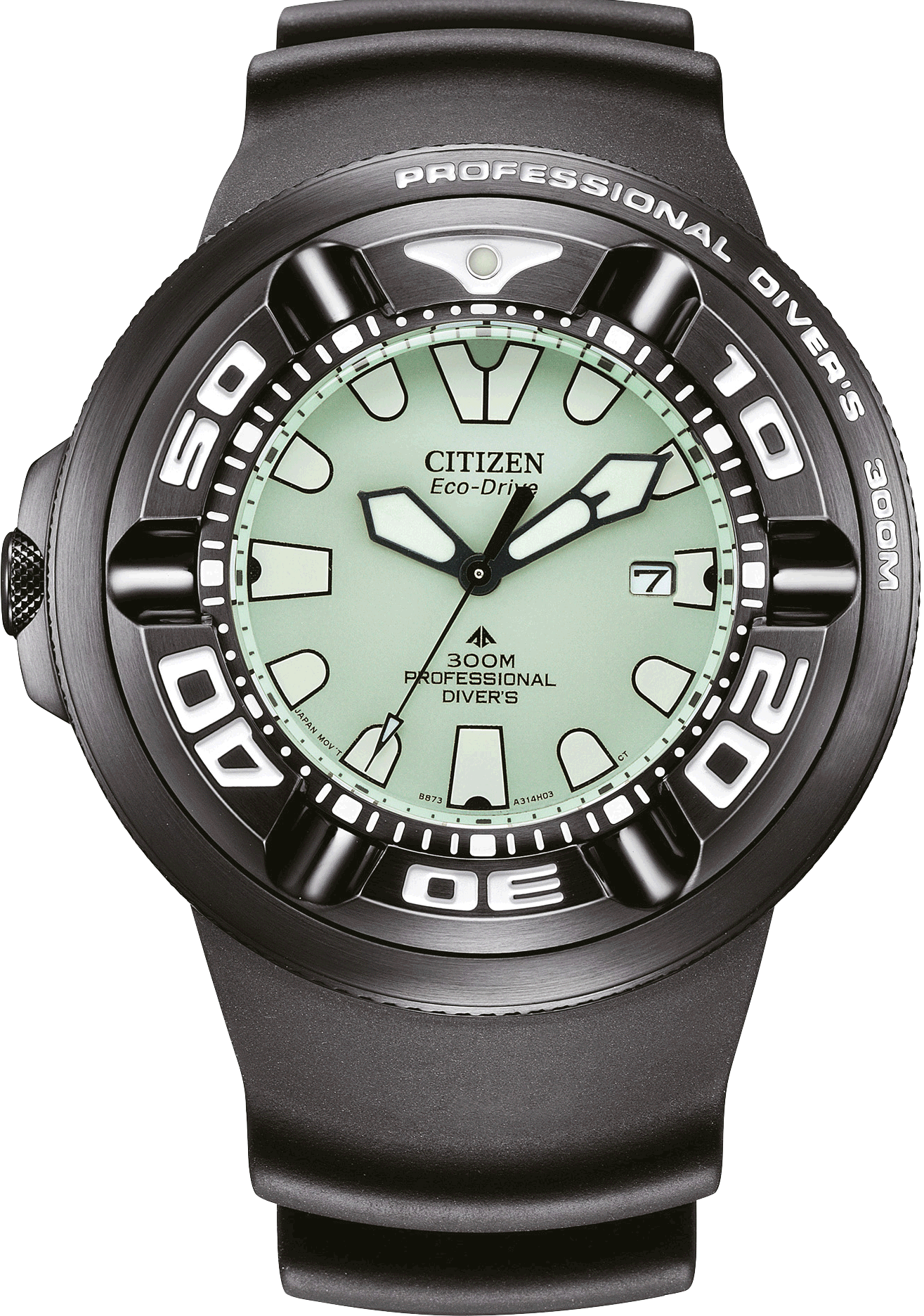 萬年鐘錶 - Citizen 星辰錶 PROMASTER 煙灰缸夜光面盤光動能300米潛水錶 BJ8055-04X  錶徑48.2 MM