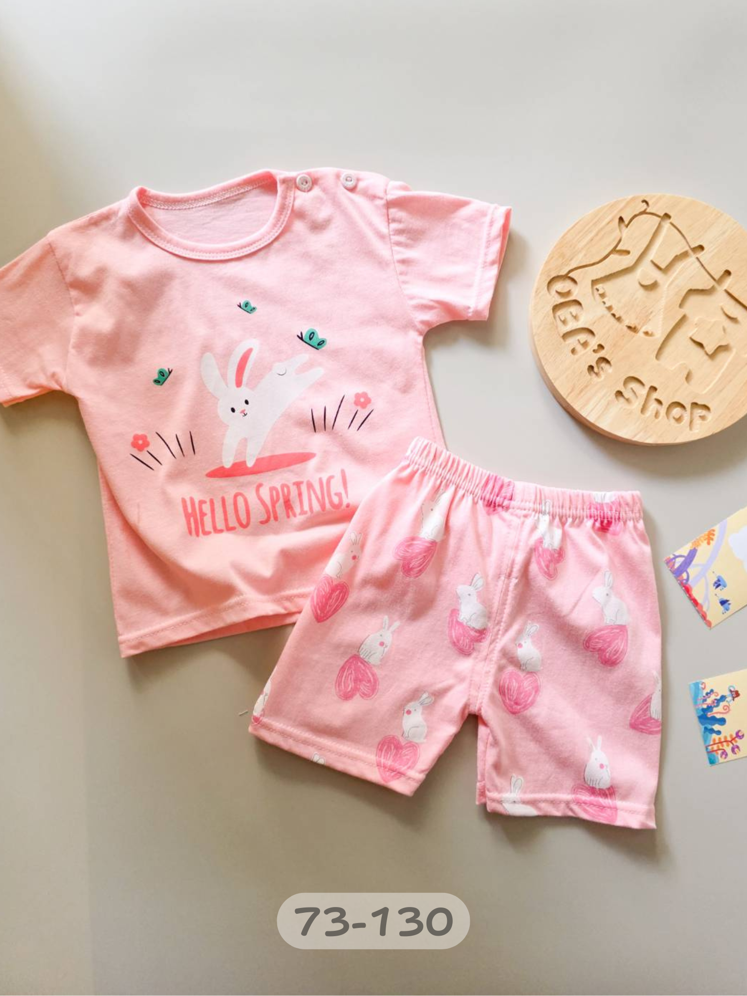 粉色跳躍兔 短袖居家套裝