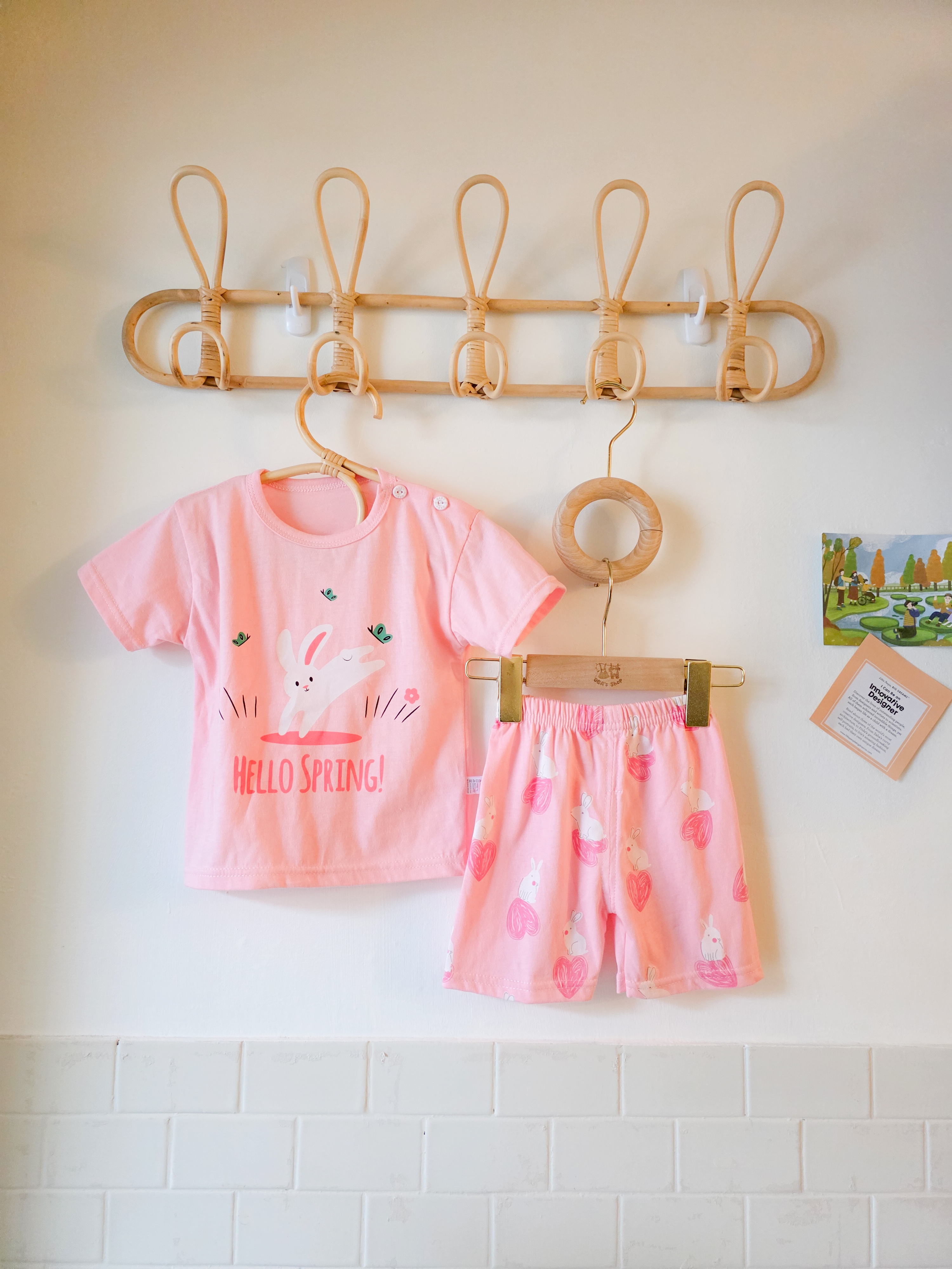 粉色跳躍兔 短袖居家套裝