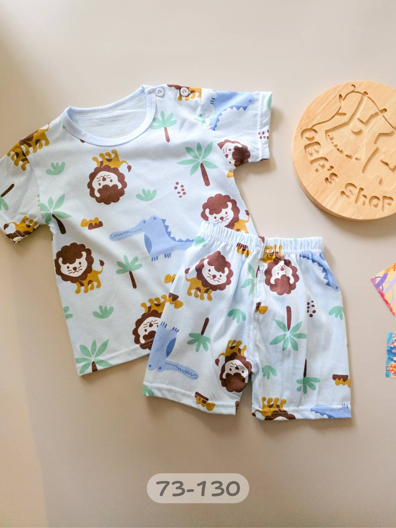 淡藍獅子林 短袖居家套裝