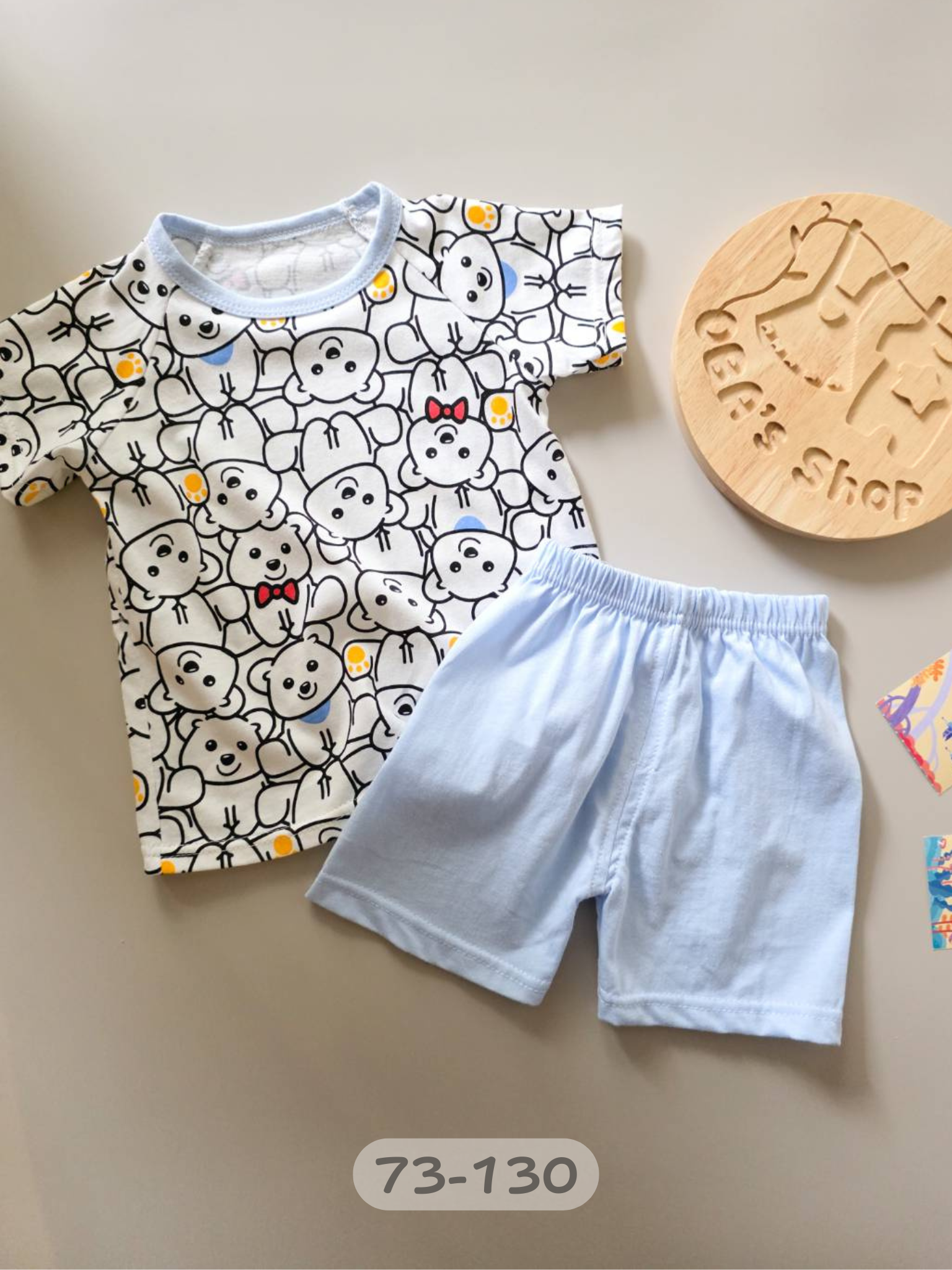 滿印線條小熊 短袖居家套裝