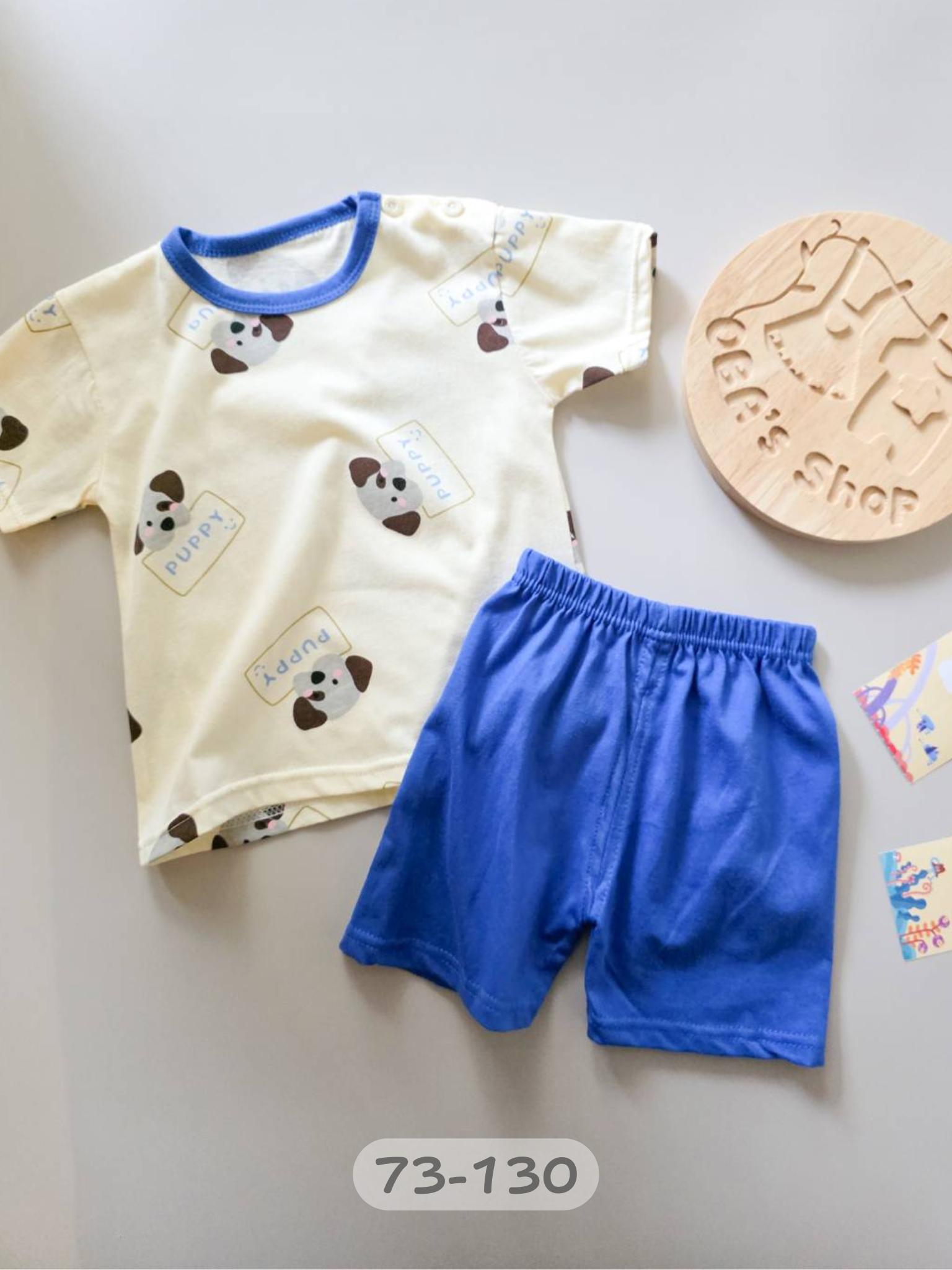 藍色PUPPY小狗 短袖居家套裝