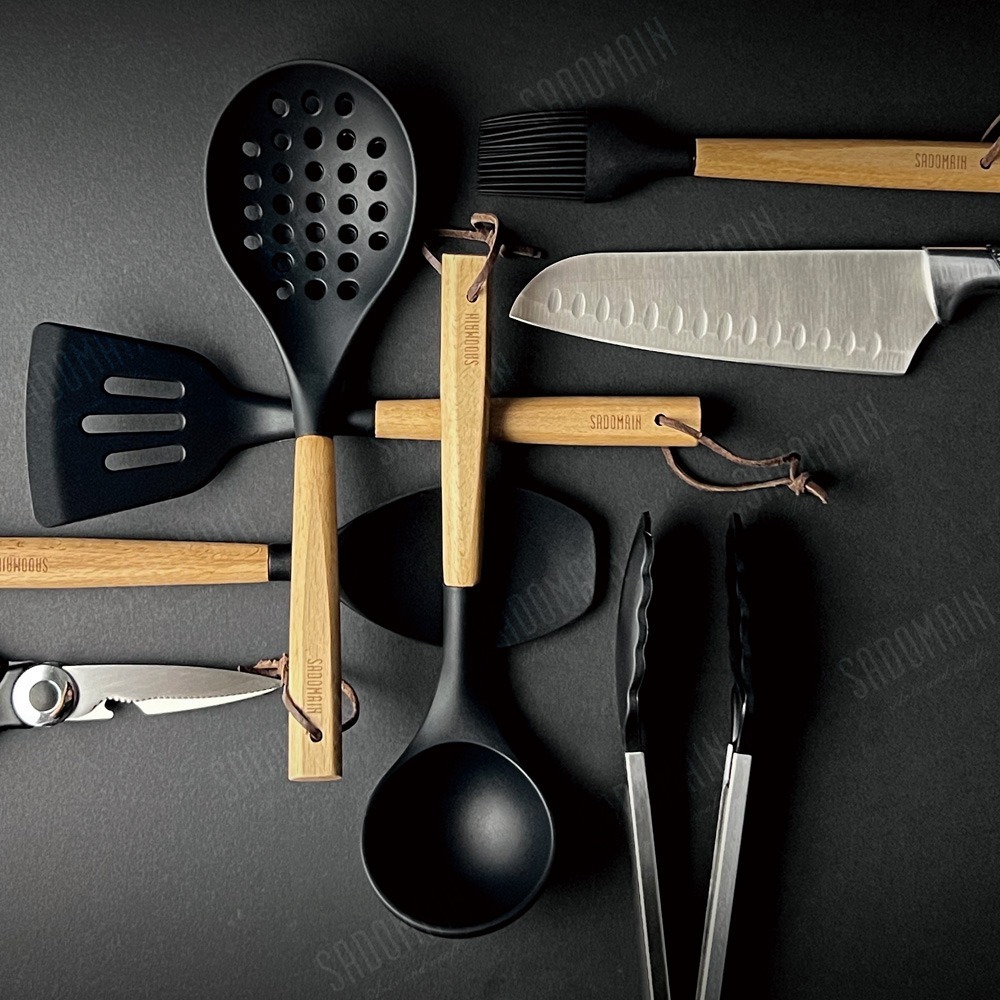 露營餐廚料理９件組（附快乾收納網袋）-黑