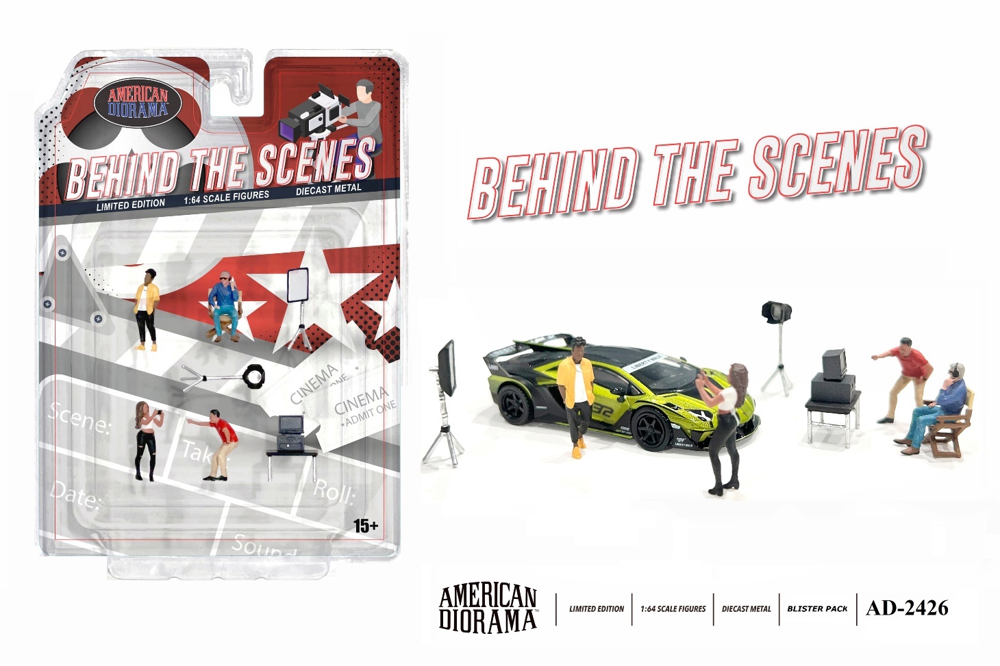 【預訂】American Diorama 1:64 Figure Set: Behind the Scenes (Include 4 figures & 6 accessories total 10 pieces)