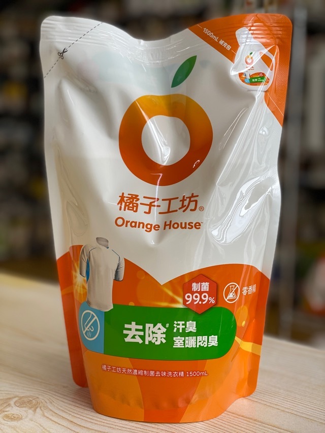 橘子工坊制菌洗衣液 1500毫升補充裝 (最佳使用日期為 2027/07/11)