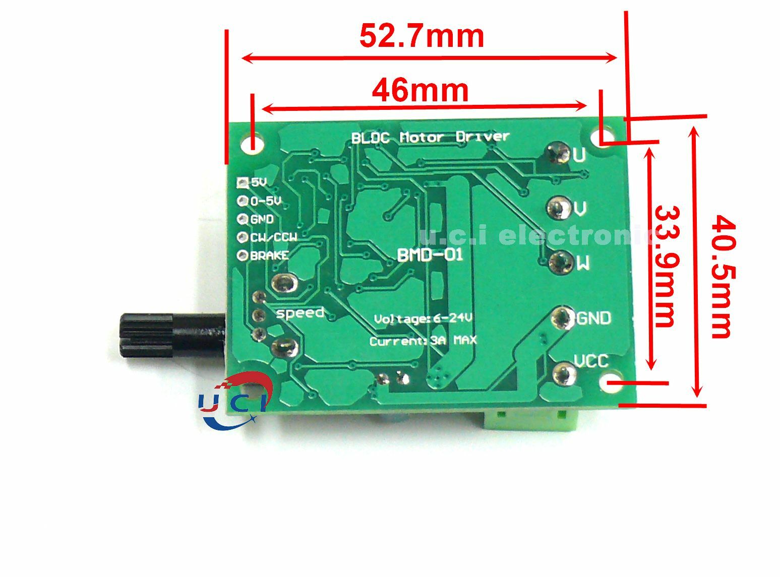 【UCI電子】(9-10)直流無刷電機驅動控制板6V12V24伏光碟機硬碟風扇馬達調速器