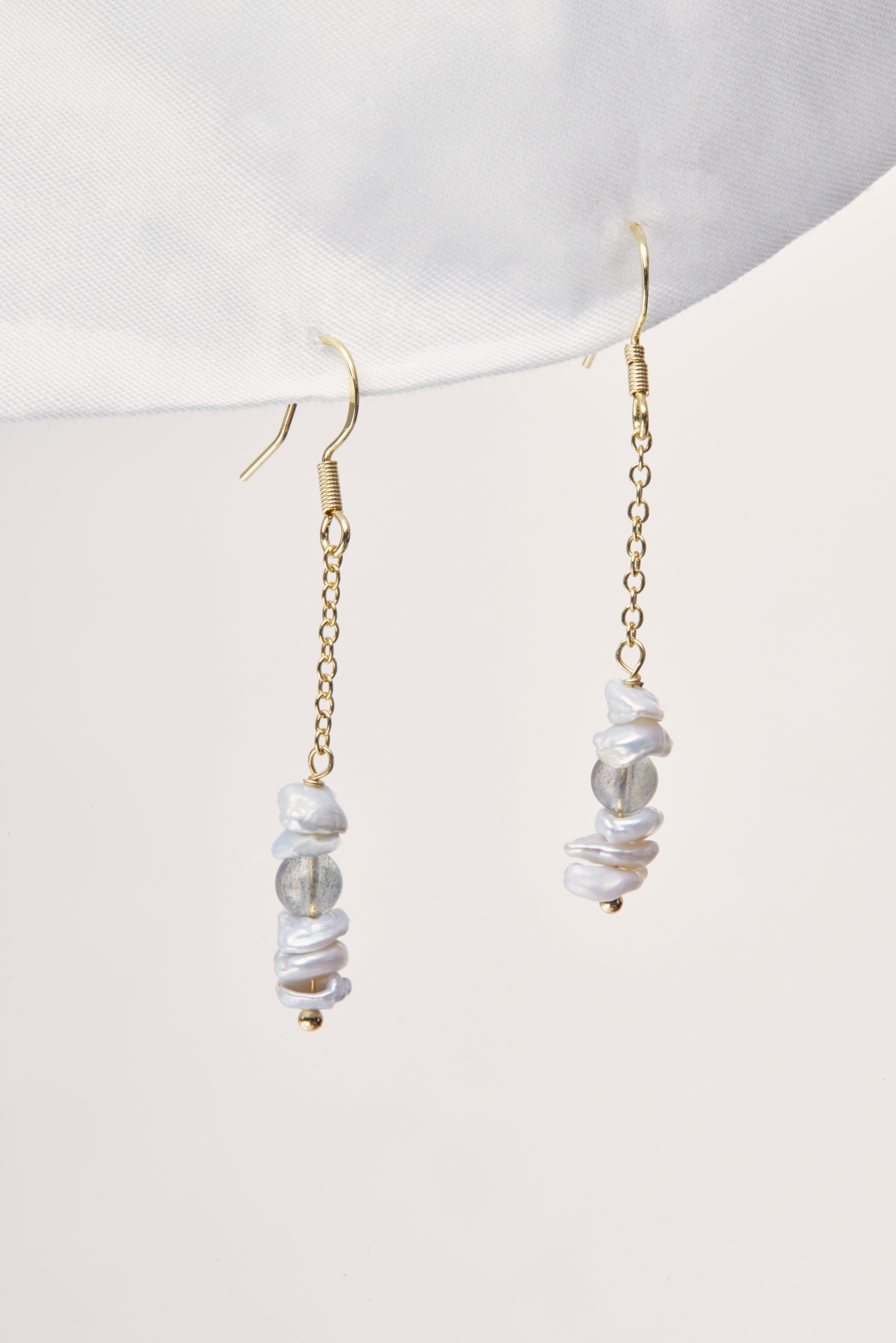 E1861 | 14kgf 淡水珍珠垂墜式耳環