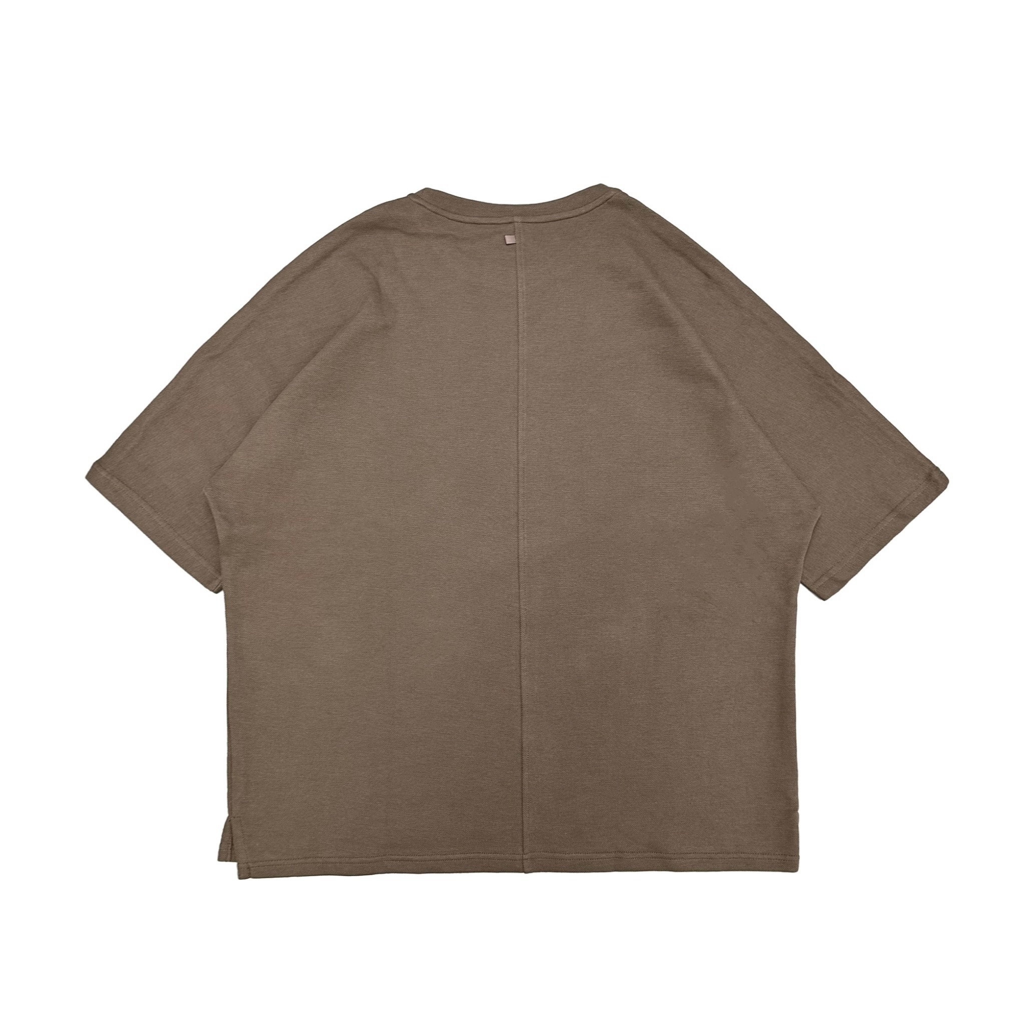 復古空氣棉寬版短T-咖啡