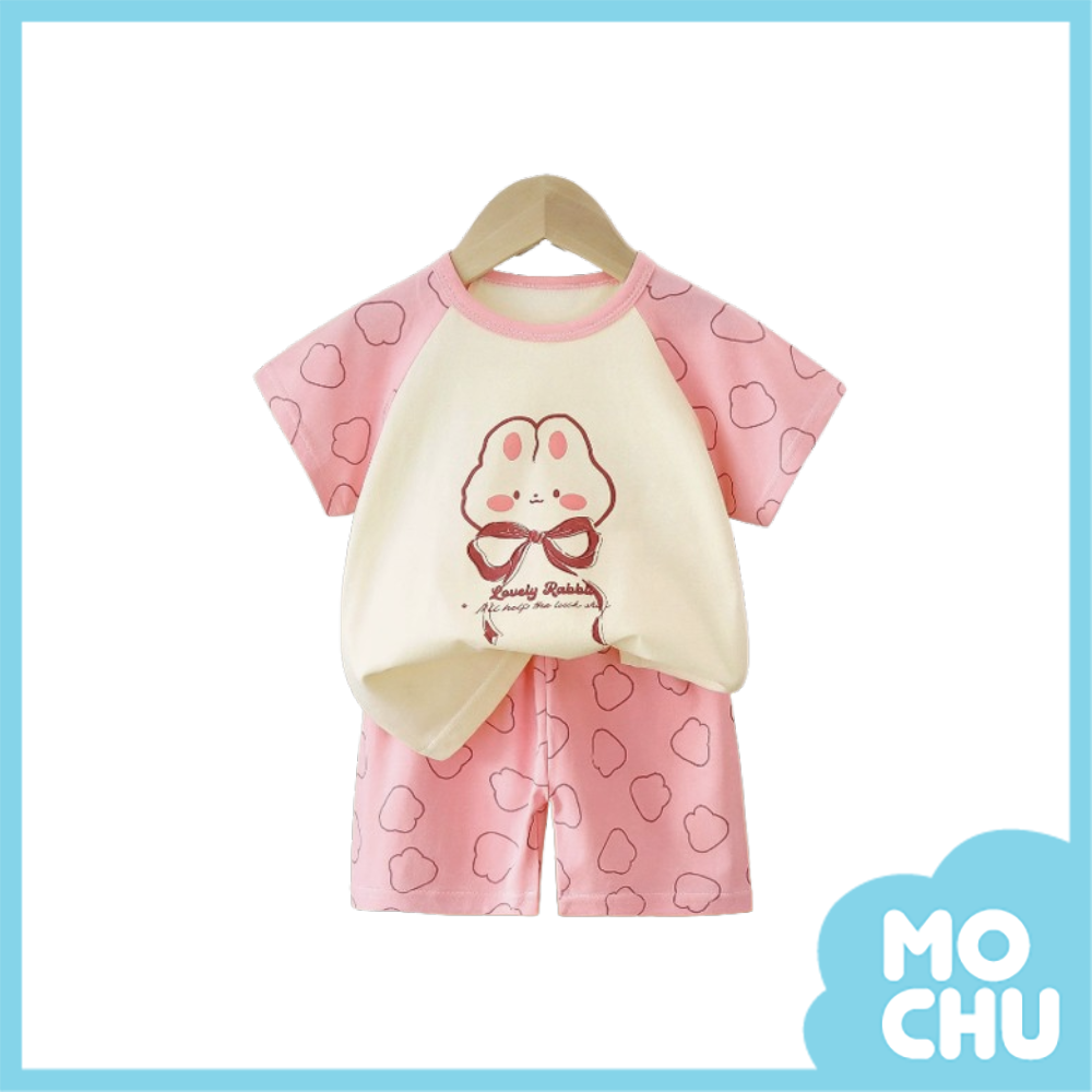 蝴蝶結兔兔短袖套裝