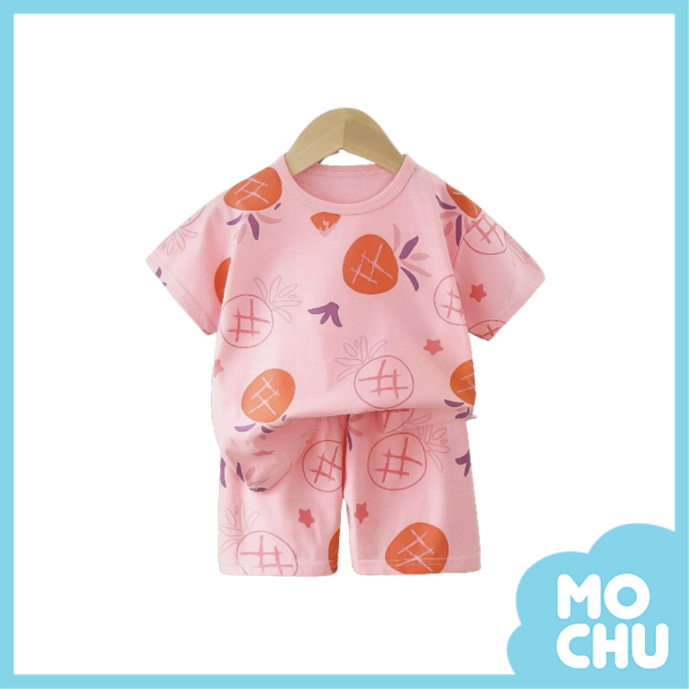 雙色鳳梨短袖套裝