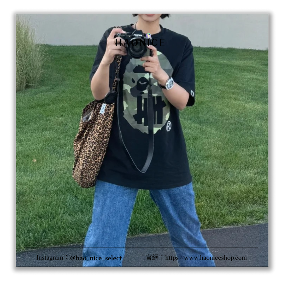 【HAO NICE 】香港經銷商🇭🇰100%日本🇯🇵正品 日本潮流限定聯名🔥 Bape✖️UNDFATED聯名款🔥綠迷彩經典大猿人 LOGO 百搭短T(XX112)