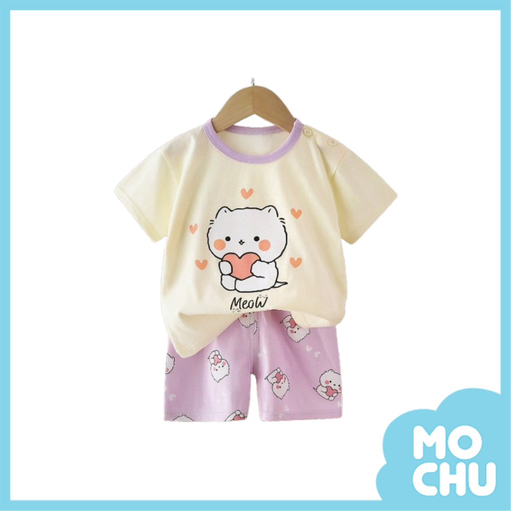 愛心小貓咪短袖套裝