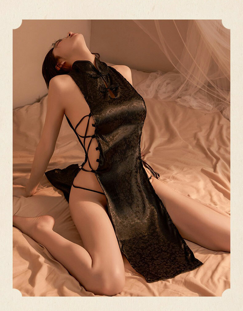 復古側綁帶旗袍連身短裙｜性感情趣內衣