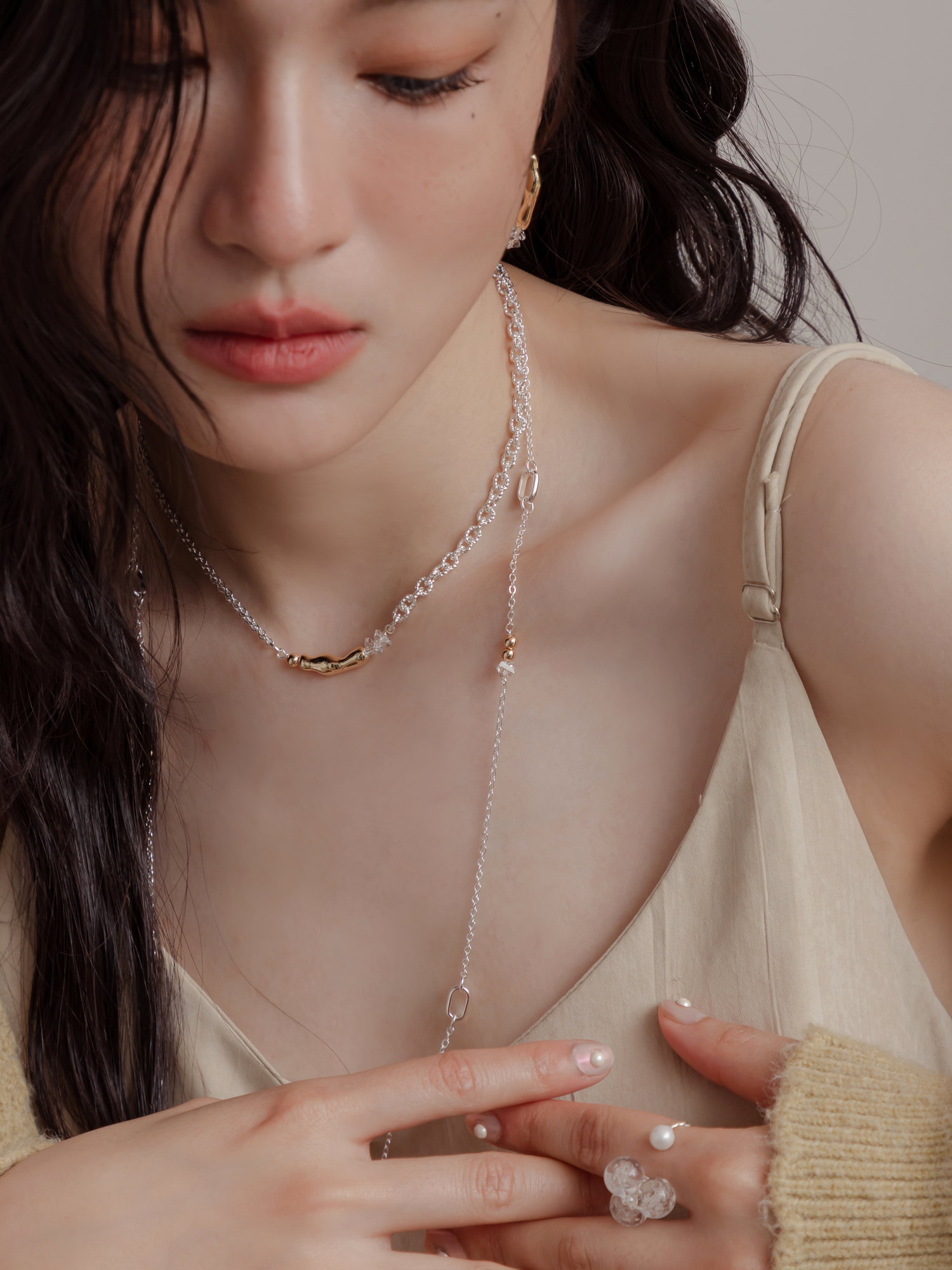 未來預判。MUCHAT手作14KGP幾何扭結金管項鍊