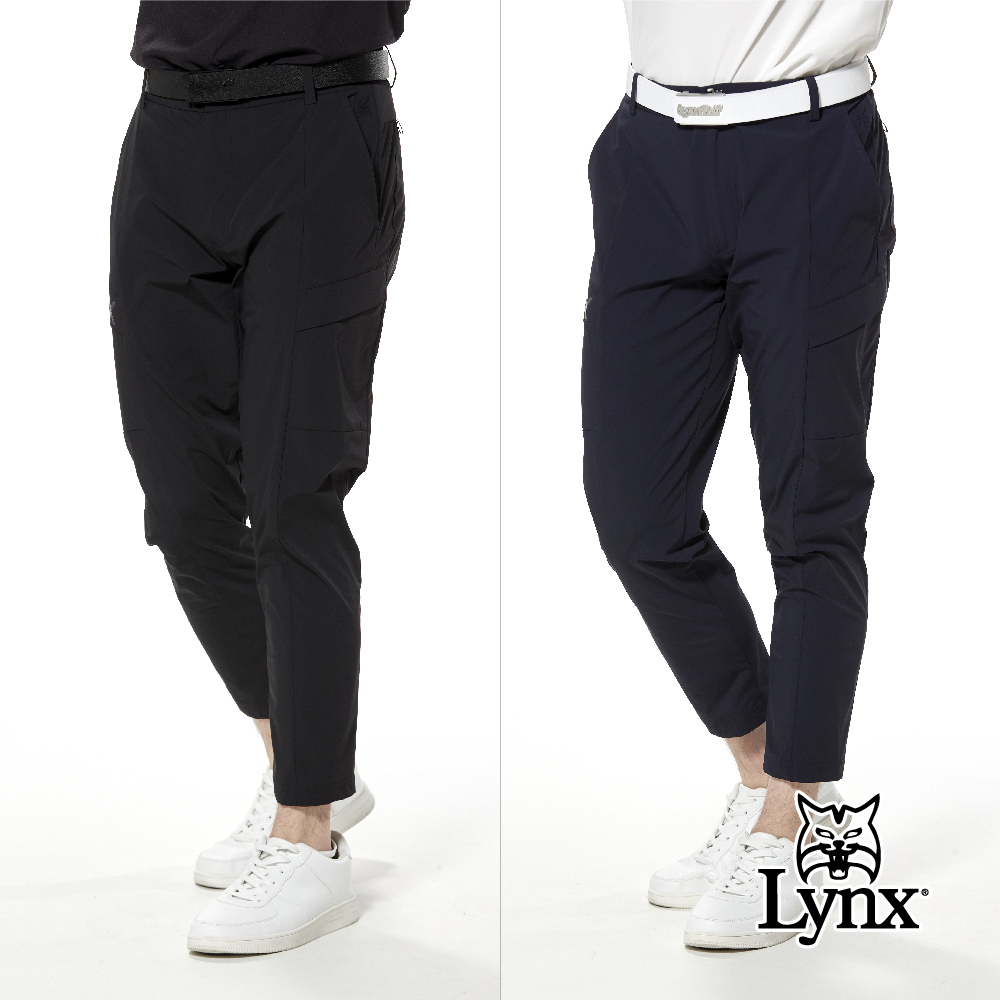 首爾高桿風格！涼感透氣透明膠印大腿口袋九分平口休閒長褲