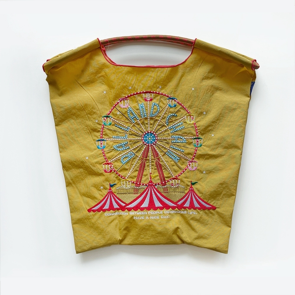 Ball＆Chain 刺繡環保購物袋 M號 - 黃 (30104210)