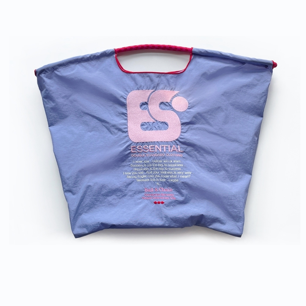 Ball＆Chain 刺繡環保購物袋 L號 - 粉紫 (0400002243)
