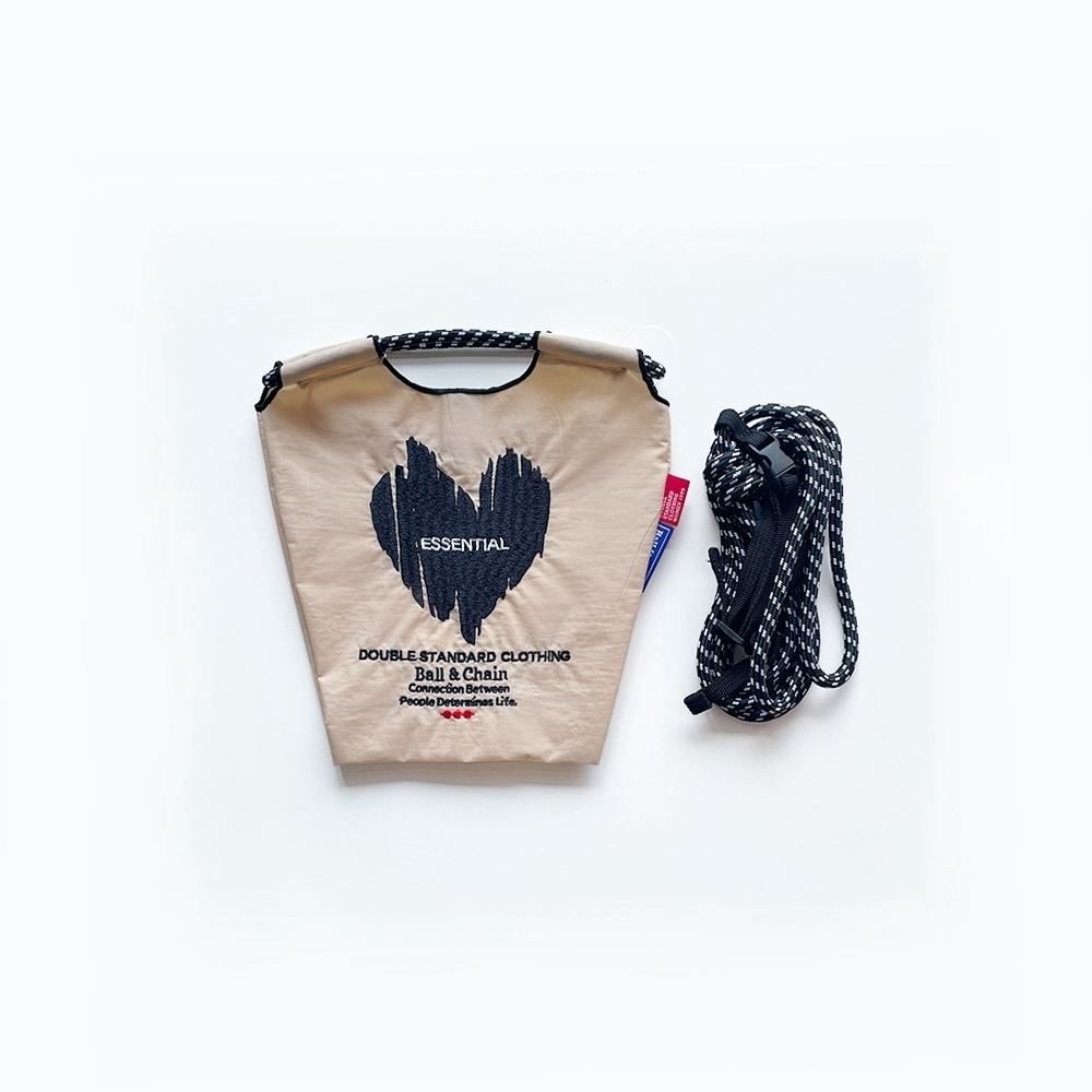 Ball＆Chain 刺繡環保購物袋 S號 - 卡其 (0400005243)