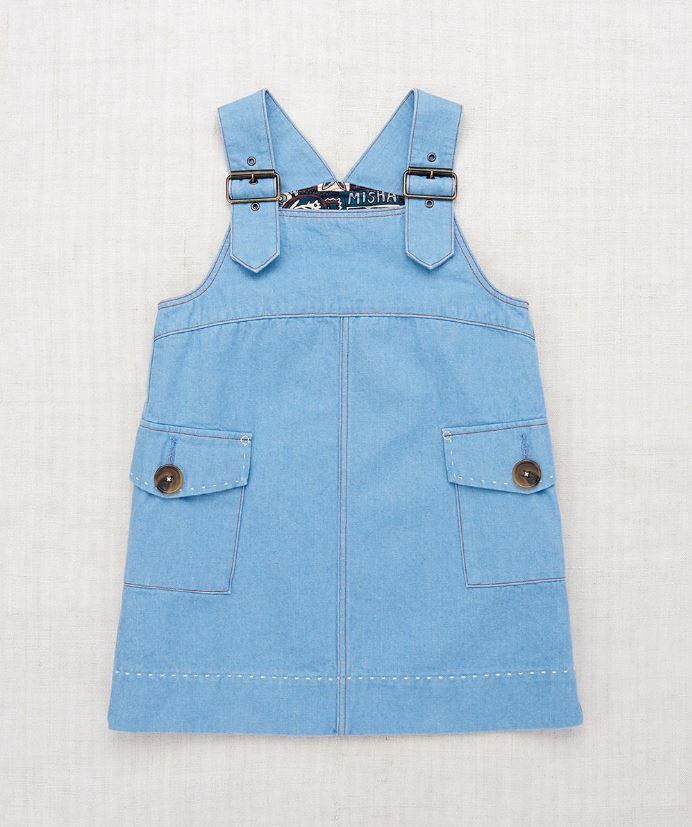 Misha & Puff 大口袋吊帶裙 Buckle Jumper Dress - Baby Blue