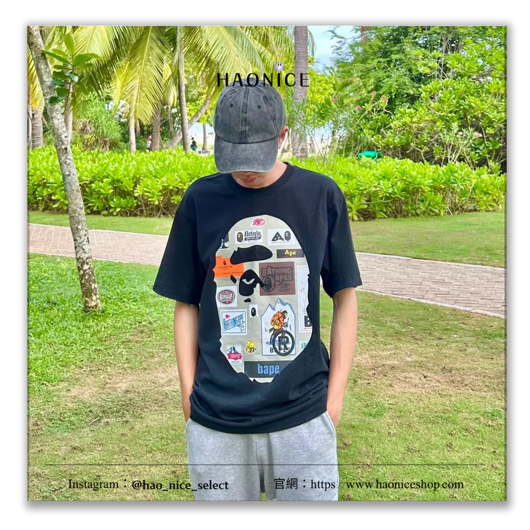 【HAO NICE 】香港經銷商🇭🇰100%日本🇯🇵正品 日本潮流BAPE雙面 經典猿人頭標籤 經典重現 百搭短T XX256