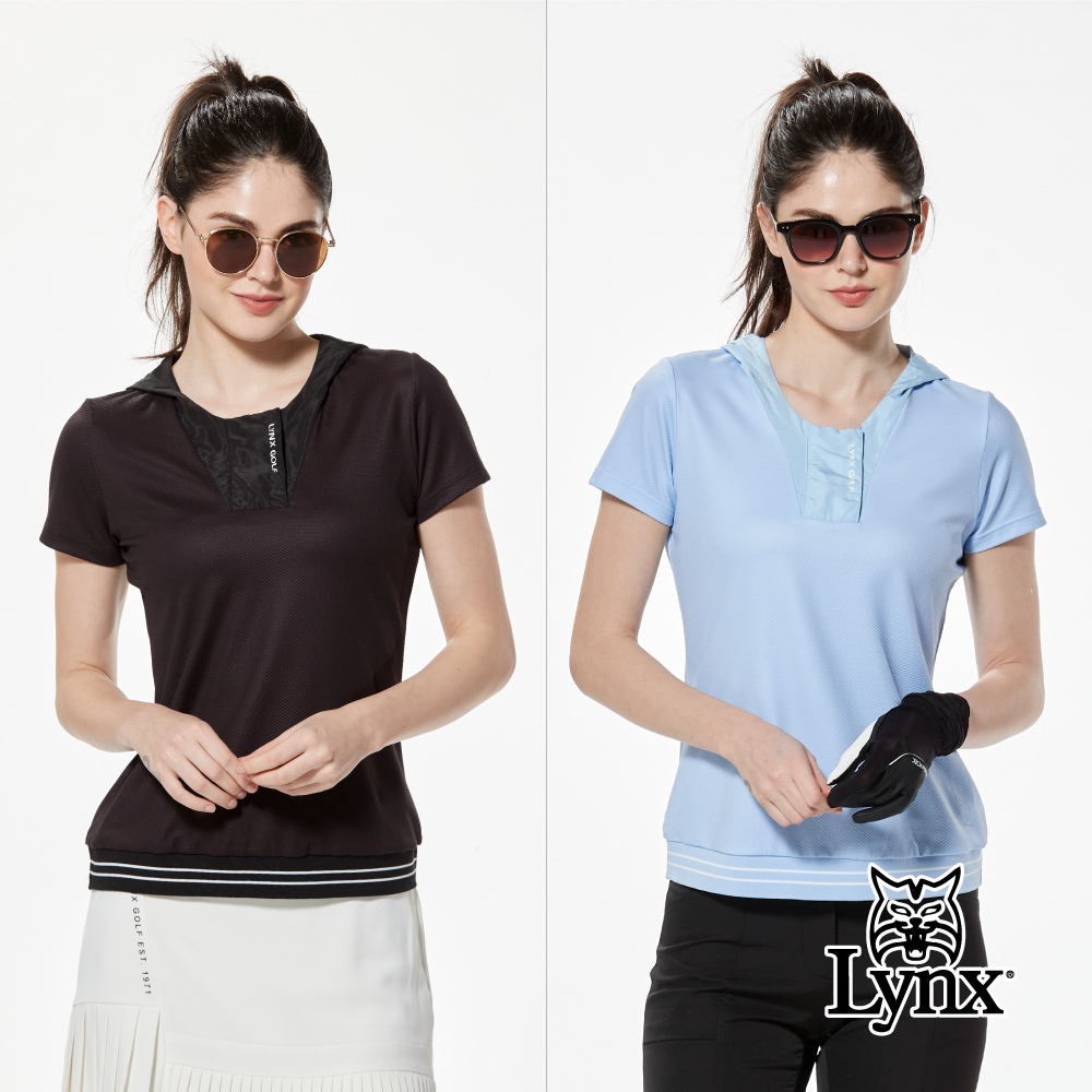 首爾高桿風格！合身版吸排羅紋剪接下擺帽T造型立領POLO衫/高爾夫球衫