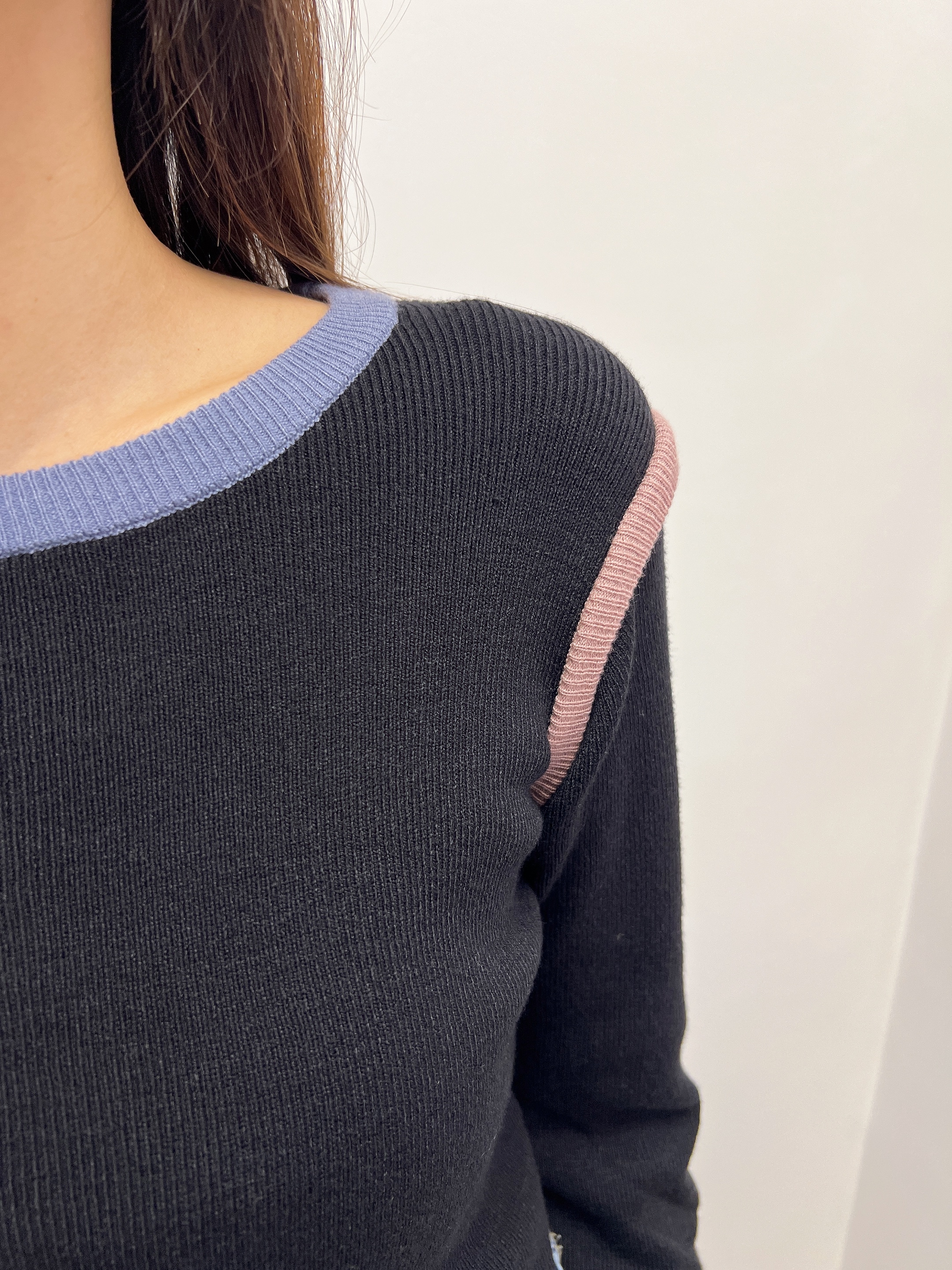 MT 圓領配色針織套頭衫