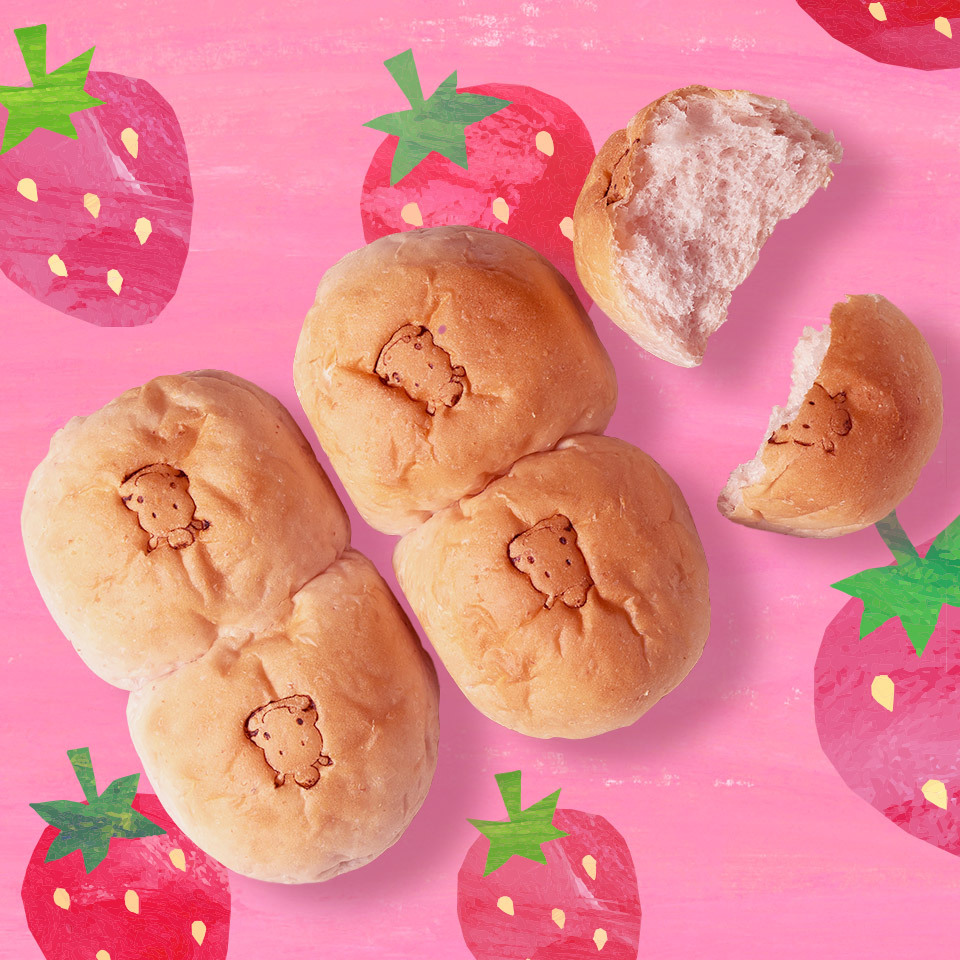 小河馬麵包-草莓粉粉 6入