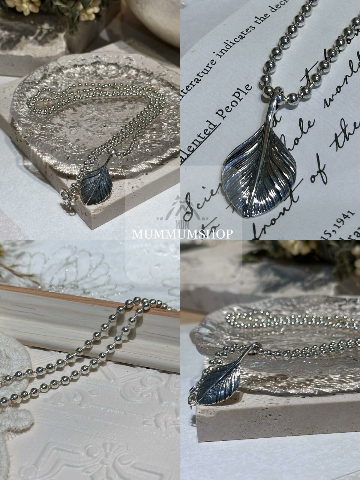 Sl1078/sliver小羽毛24吋長頸鏈