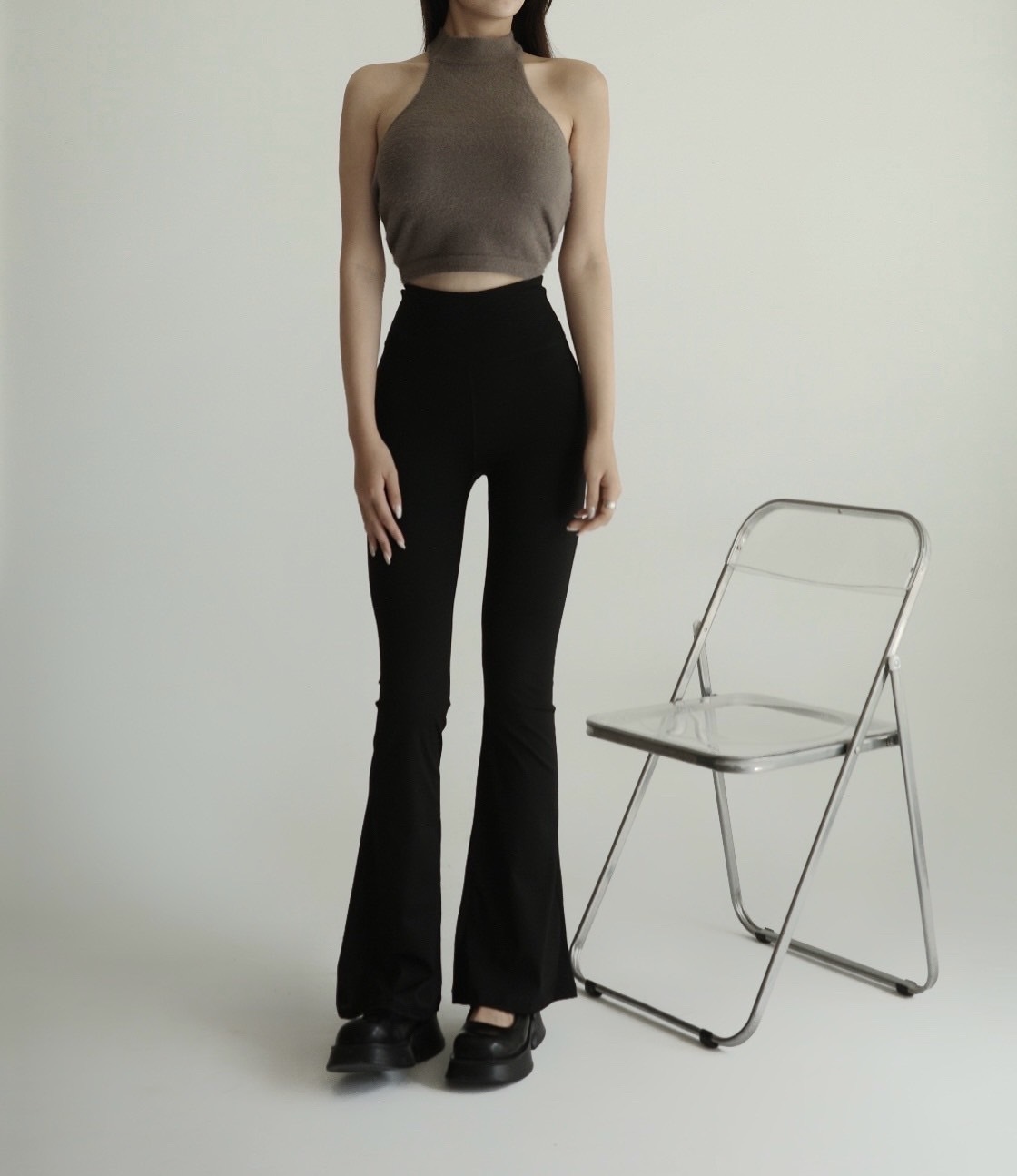 休閒顯瘦微喇叭瑜珈褲