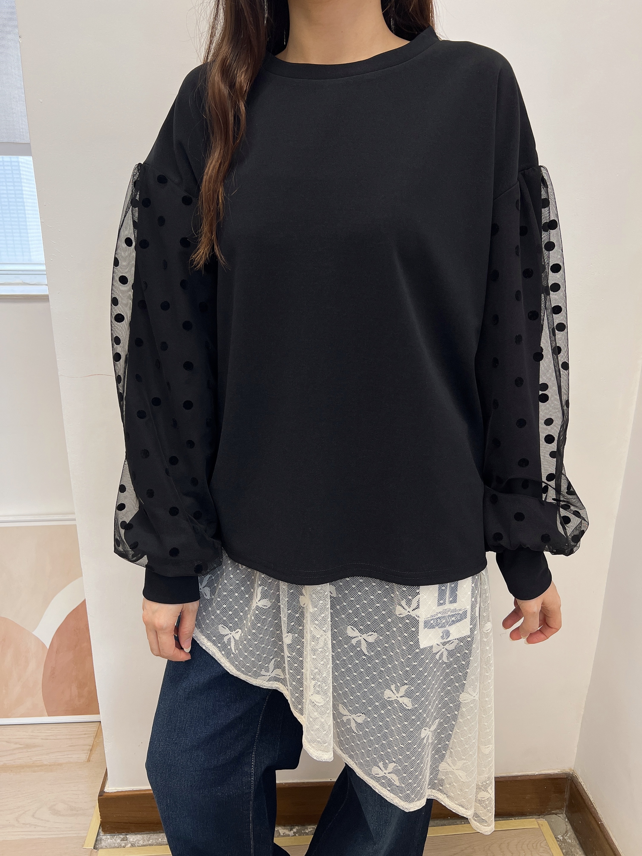 JG 波點紗袖TOP