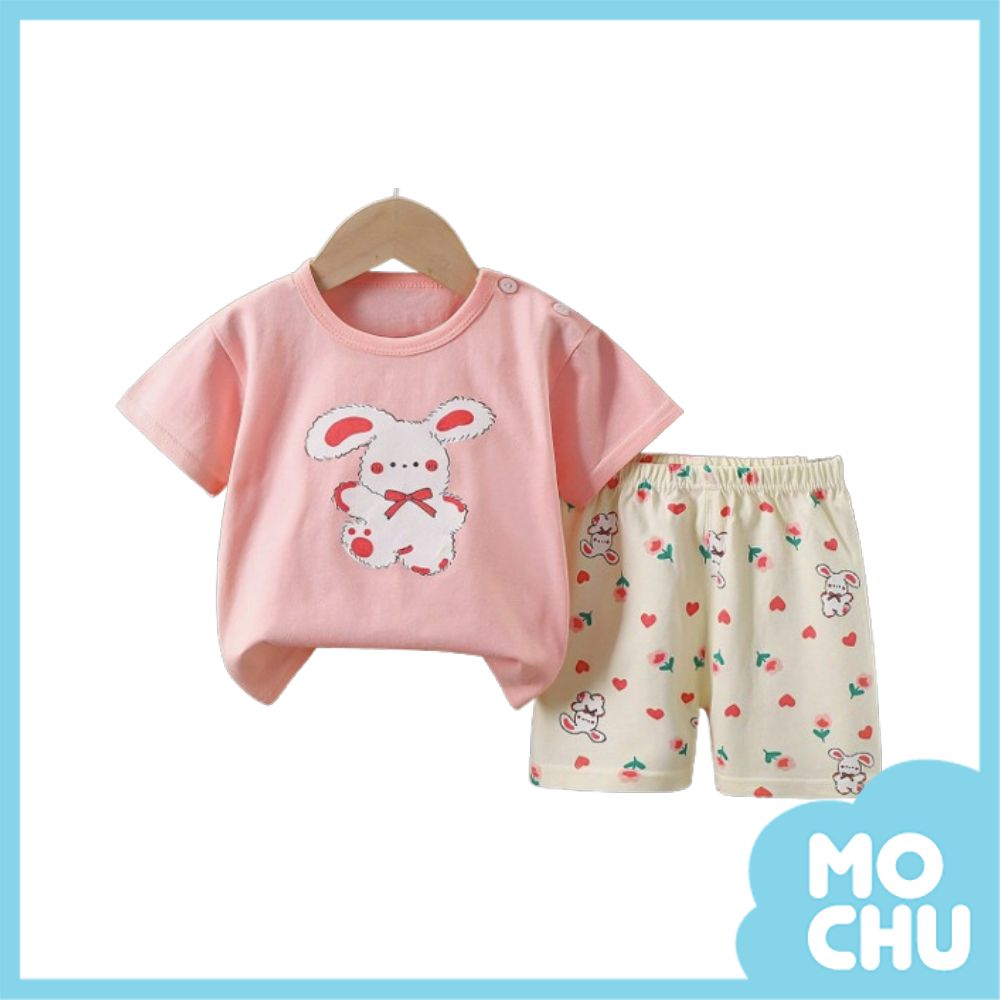 毛毛長耳兔短袖套裝